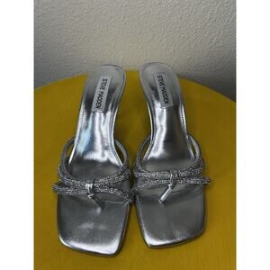 Steve Madden Rhinestone Silver Sandal Wedding Shoe Women’s Size 7